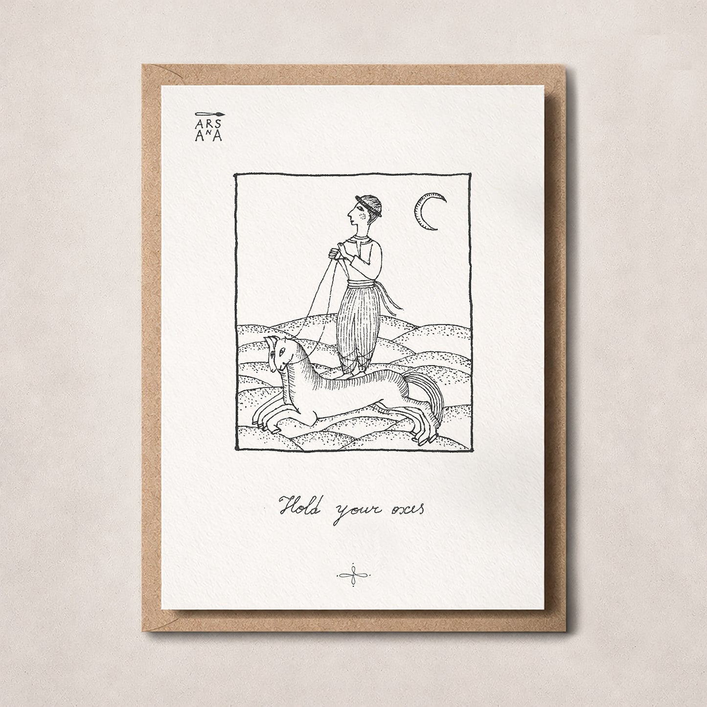 Farewell & Adventure Postcard, Hold Your Oxes, A6, with Envelope