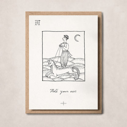 Farewell & Adventure Postcard, Hold Your Oxes, A6, with Envelope