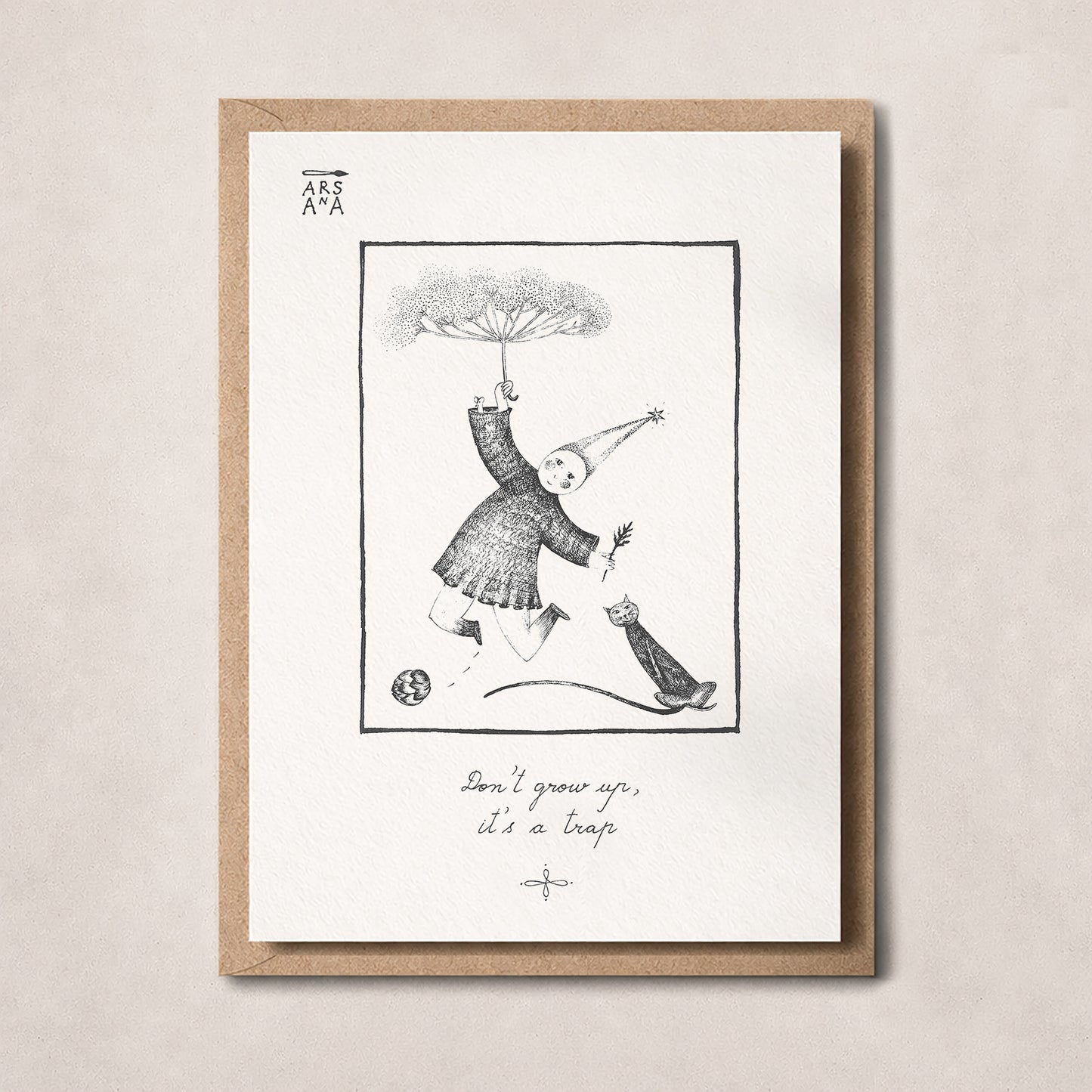 Funny & Birthday Postcard, Don’t Grow Up It’s a Trap, A6, with Envelope