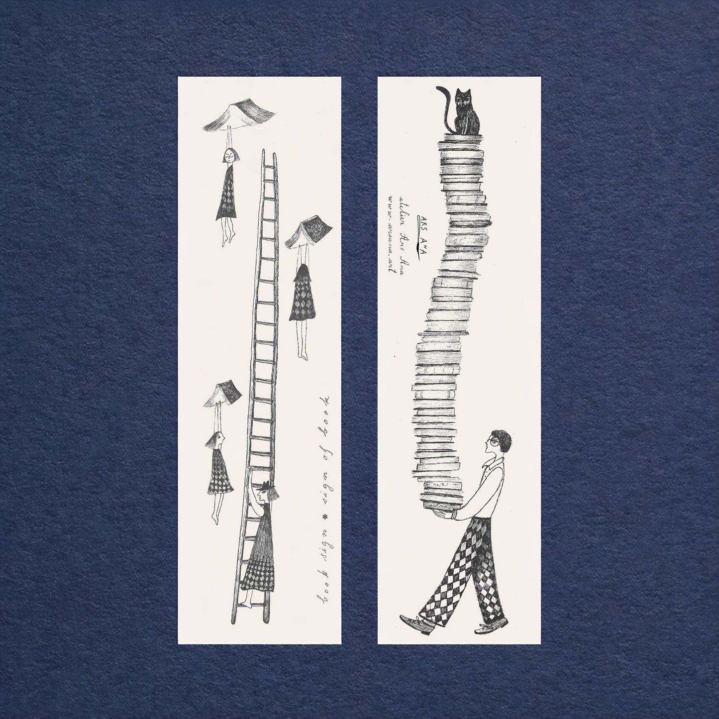 Librarian Bookmark, Illustrated Literary Gift for Book Lovers