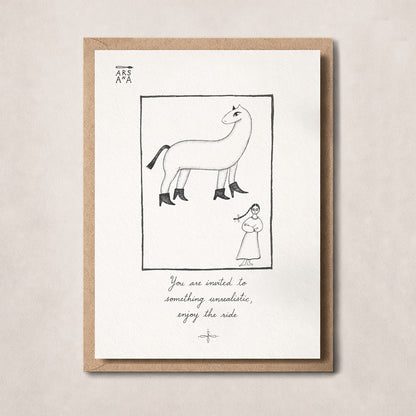 Party Invitation & Celebration Postcard, You’re Invited to Something unrealistic, A6, with Envelope