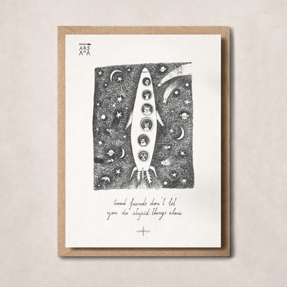 Friendship & Support Postcard, Good Friends, A6, with Envelope