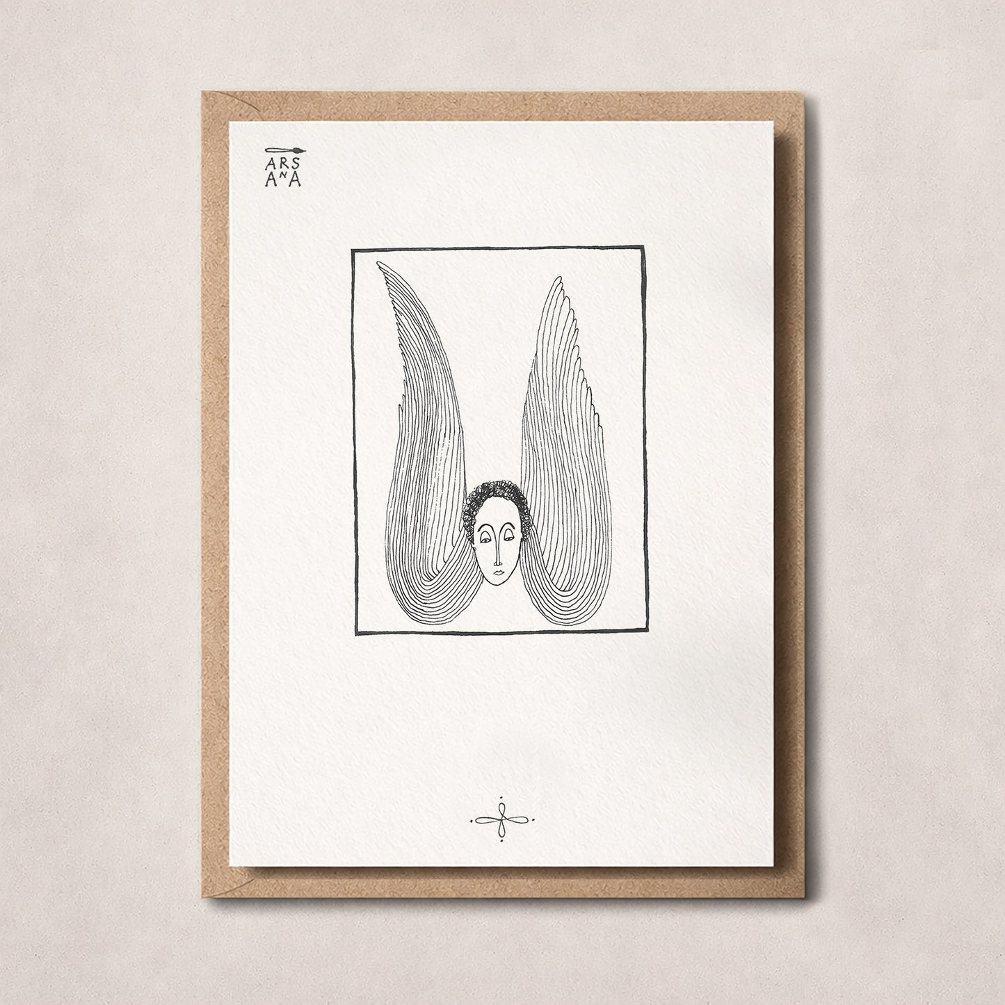 Sympathy & Thinking of You Postcard, Angel Wings, A6, with Envelope