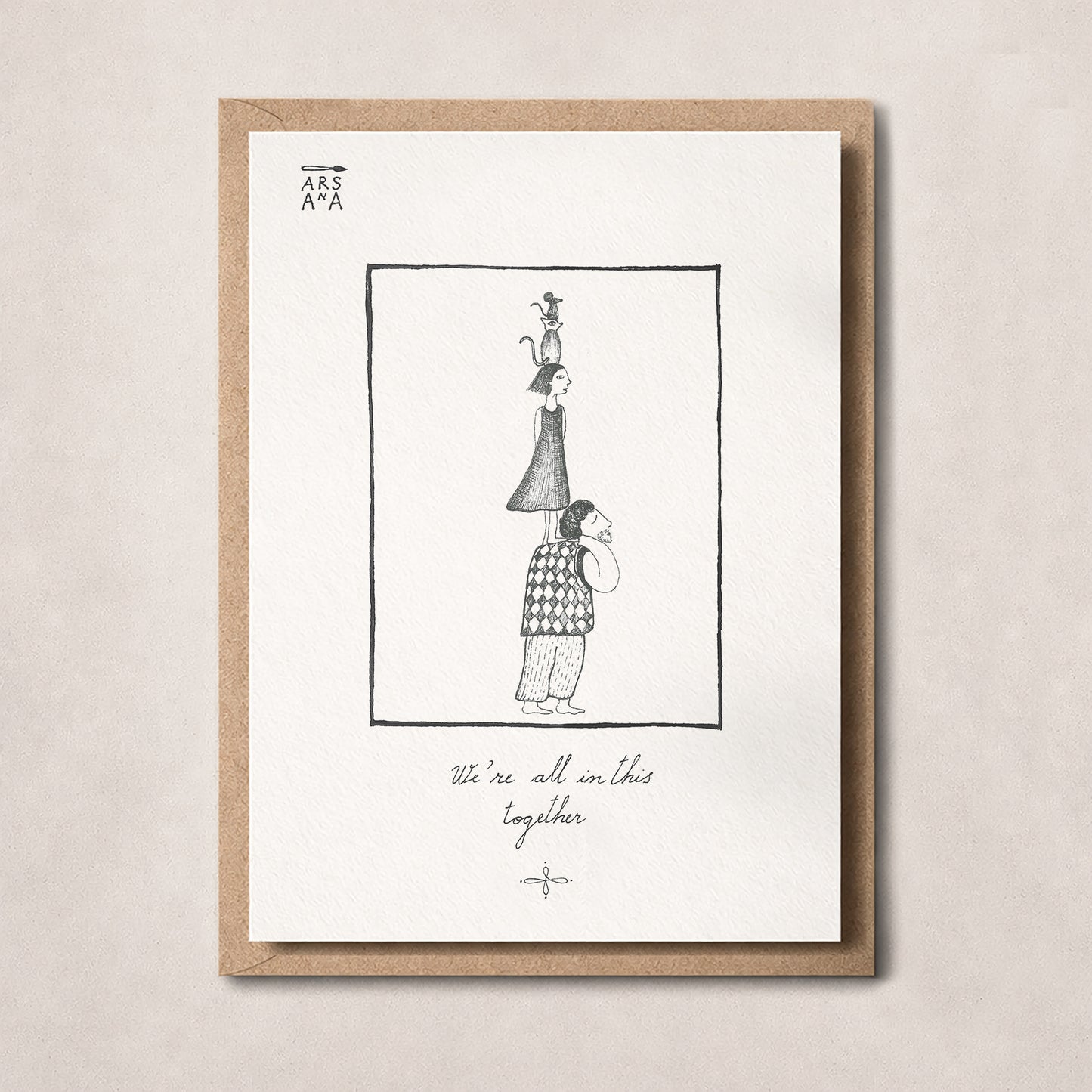 Friendship & Support Postcard, We’re All in This Together, A6, with Envelope