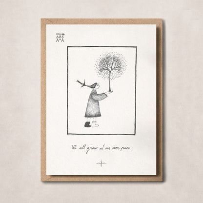 Encouragement & Thinking of You Postcard, We All Grow at Our Own Pace, A6, with Envelope