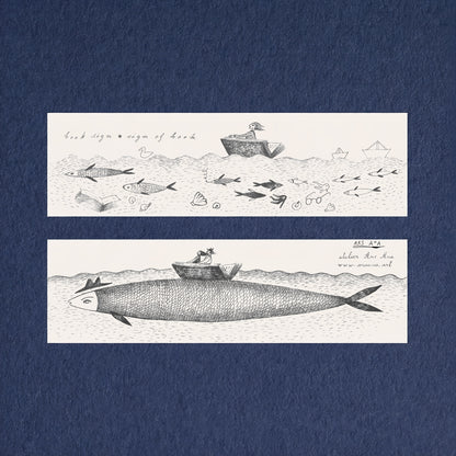 The Fish Bookmark, Illustrated Literary Gift for Book Lovers