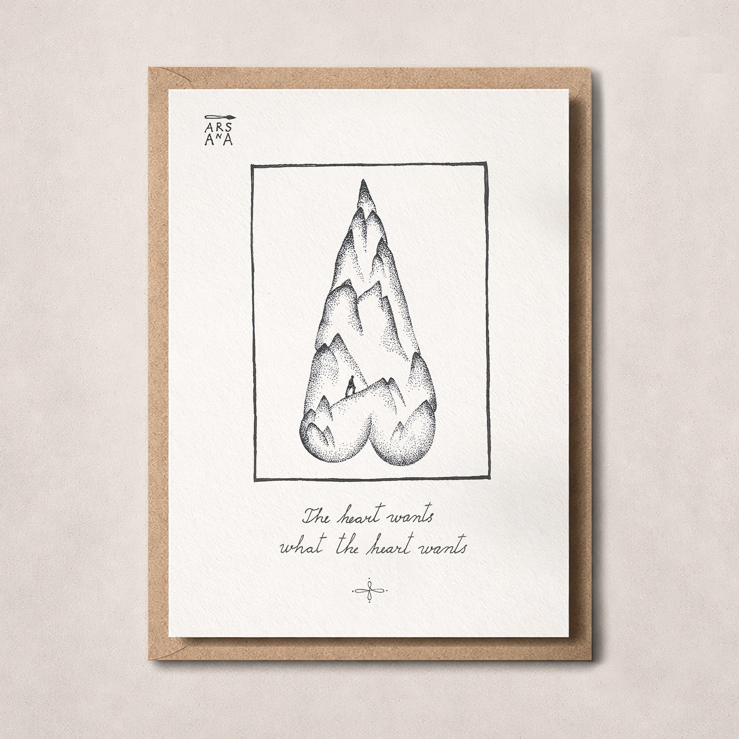 Love & Self-discovery Postcard, The Heart Wants What the Heart Wants, A6, with Envelope