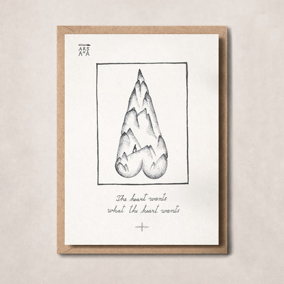 Love & Self-discovery Postcard, The Heart Wants What the Heart Wants, A6, with Envelope