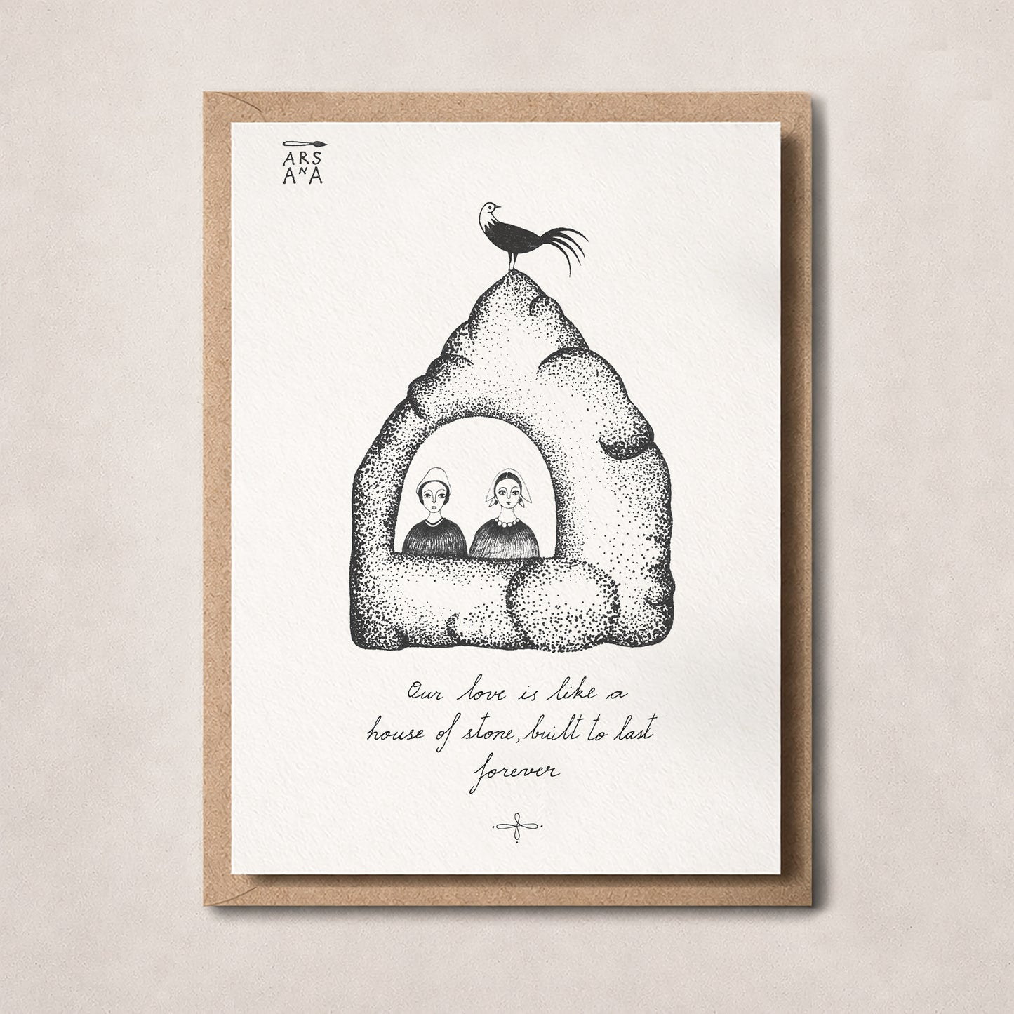 Housewarming & Wedding Postcard, House of Stone, A6, with Envelope