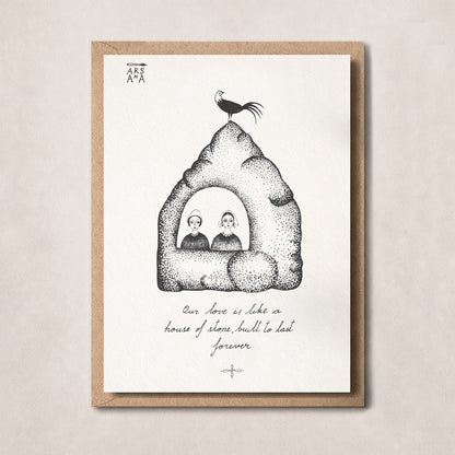 Housewarming & Wedding Postcard, House of Stone, A6, with Envelope