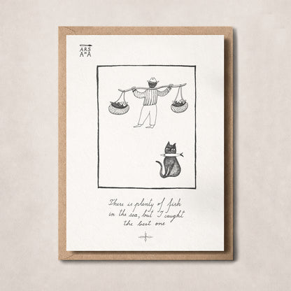Love & Anniversary Postcard, Plenty of Fish in the Sea, A6, with Envelope