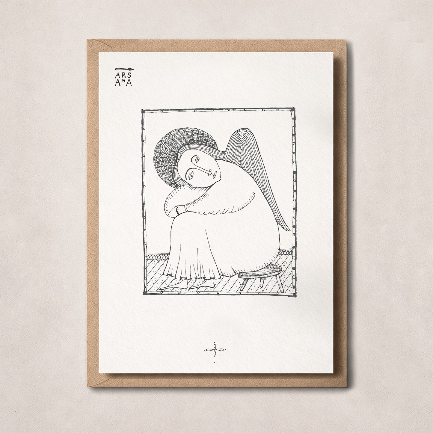 Sympathy & Thinking of You Postcard, Guardian Angel, A6, with Envelope