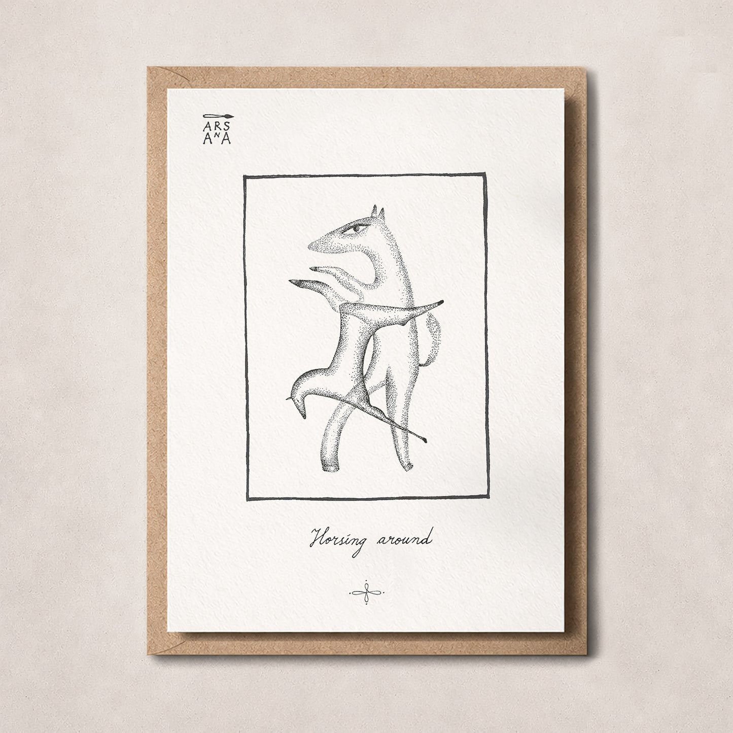 Funny & Everyday Postcard, Horsing Around, A6, with Envelope