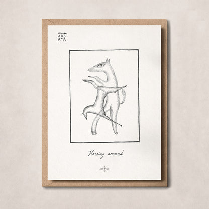 Funny & Everyday Postcard, Horsing Around, A6, with Envelope