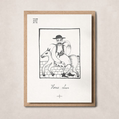 Whimsical & Everyday Postcard, Horse Star, A6, with Envelope