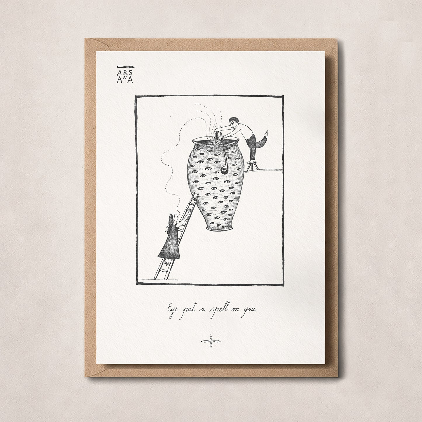 Love & Valentine's day Postcard, I Put a Spell on You, A6, with Envelope