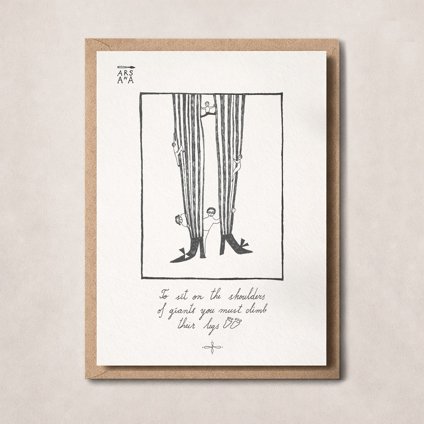 Encouragement & School enrolement Postcard, Giants, A6, with Envelope