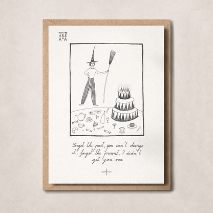 Birthday & Funny Postcard, Forget the present, A6, with Envelope