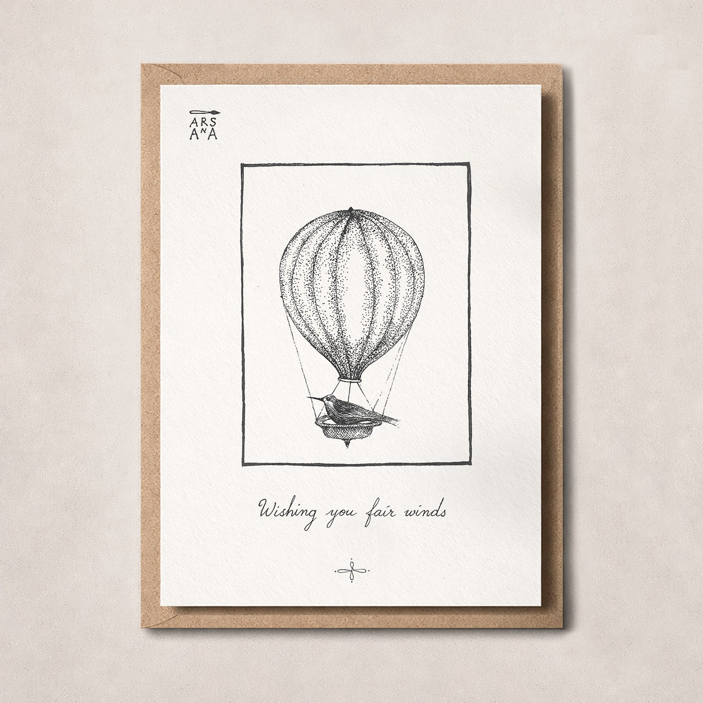 Farewell & Goodby Postcard, Wishing You Fair Winds, A6, with Envelope