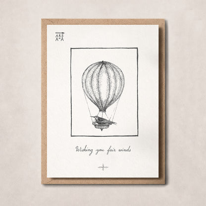 Farewell & Goodby Postcard, Wishing You Fair Winds, A6, with Envelope