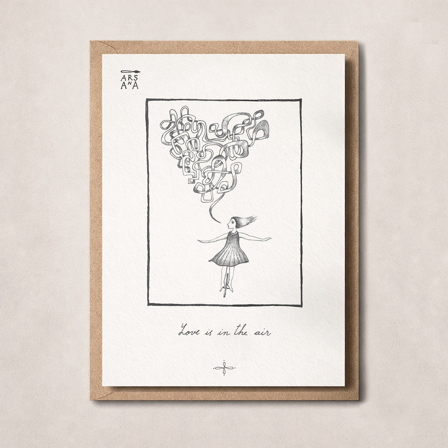 Love, Romance & Heart Postcard, Love Is in the Air, A6, with Envelope