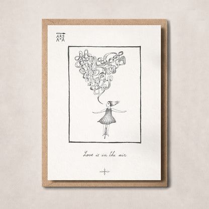 Love, Romance & Heart Postcard, Love Is in the Air, A6, with Envelope