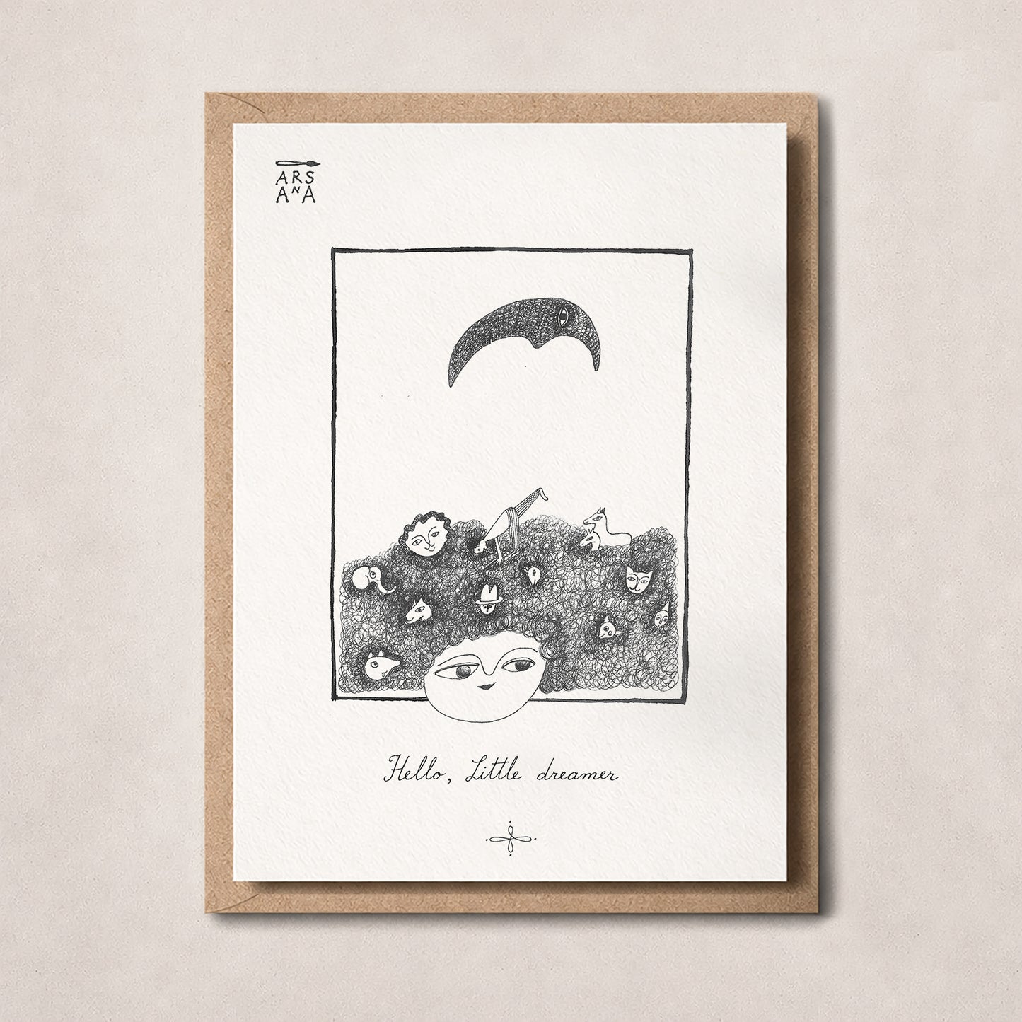 New Baby & Baby shower dreamy  Postcard, Hello, little dreamer, A6, with Envelope