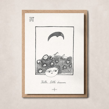 New Baby & Baby shower dreamy  Postcard, Hello, little dreamer, A6, with Envelope