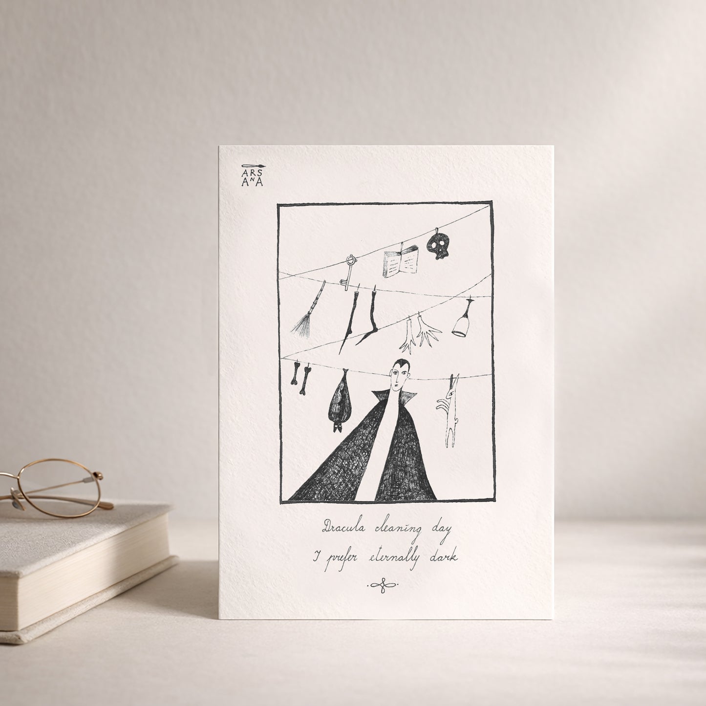 Dracula cleaning day, I prefer eternally dark, A6 with Recycled Envelope