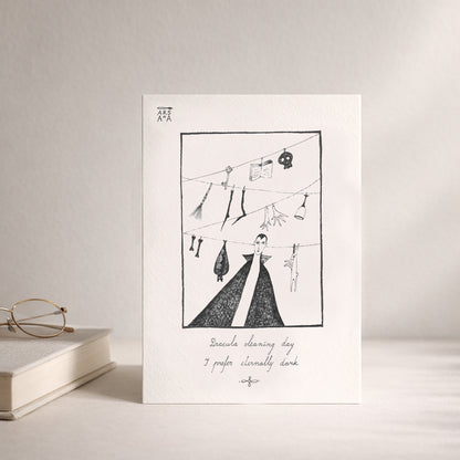 Dracula cleaning day, I prefer eternally dark, A6 with Recycled Envelope