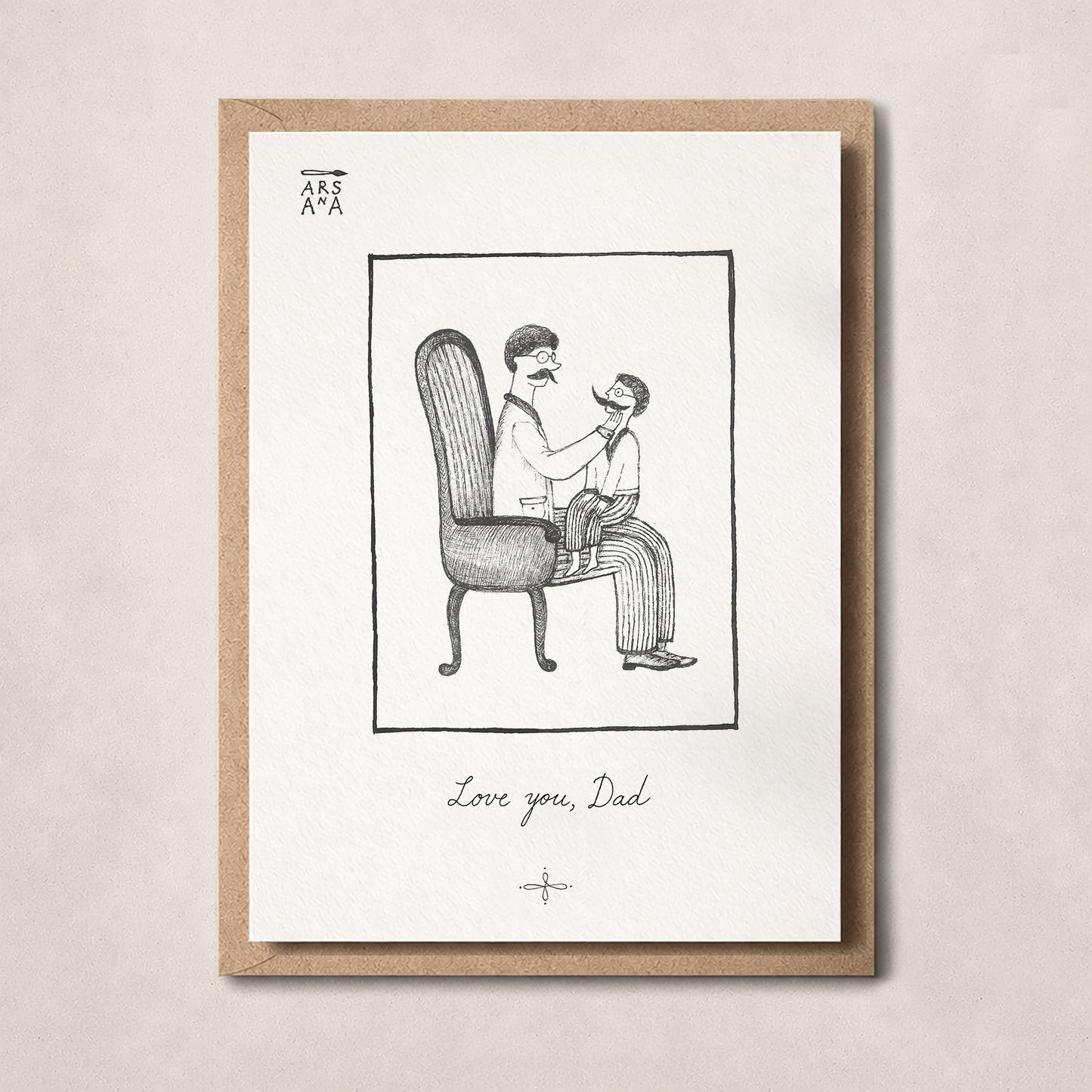 Father’s Day & Love Postcard, Love You Dad, A6, with Envelope