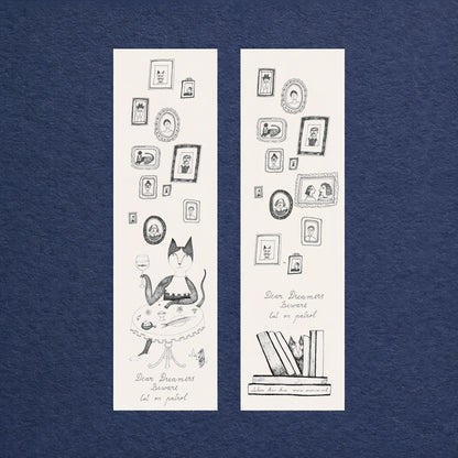 Cat Bookmark, Illustrated Literary Gift for Book Lovers