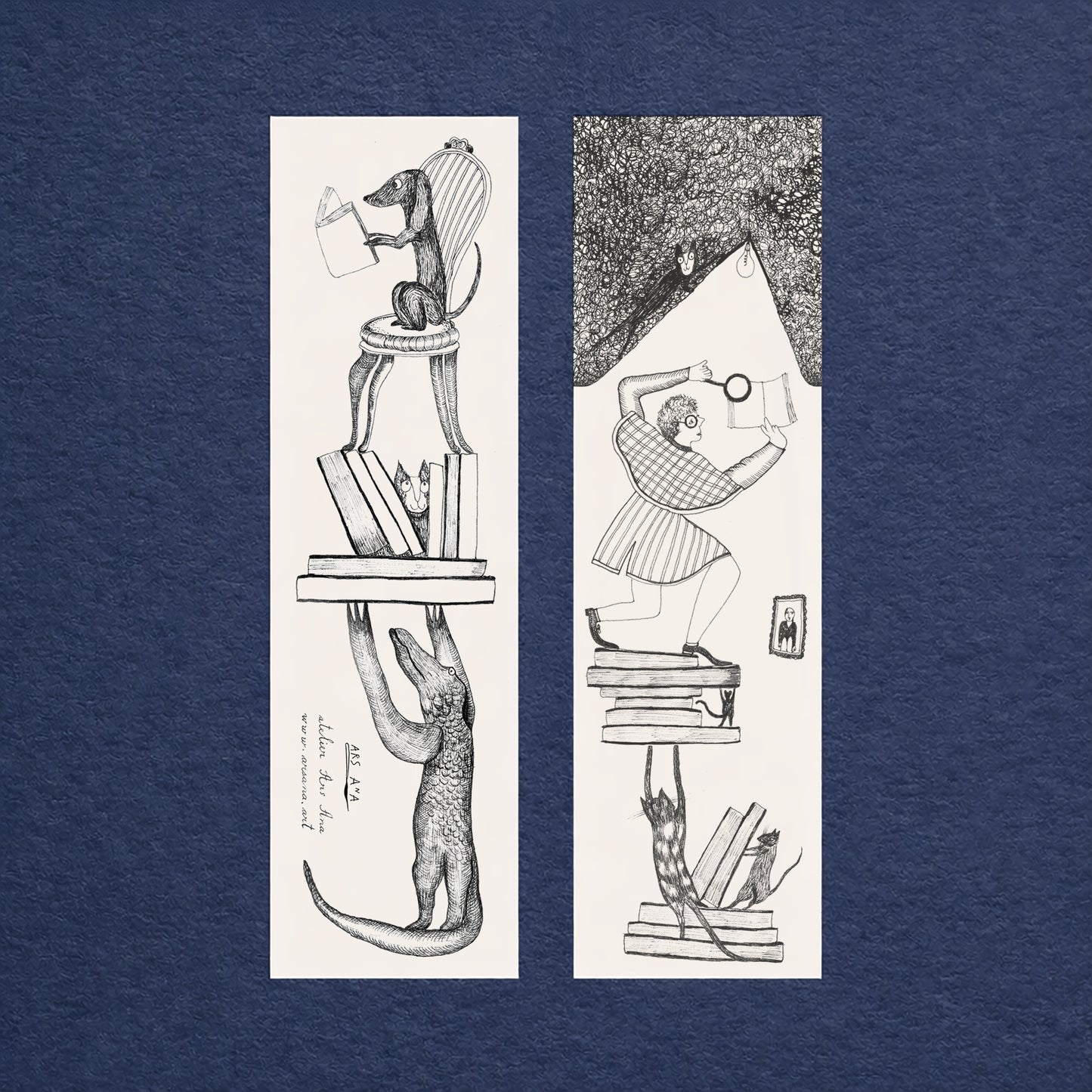 Crocodile Bookmark, Illustrated Literary Gift for Book Lovers