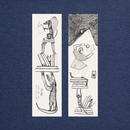 Crocodile Bookmark, Illustrated Literary Gift for Book Lovers
