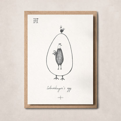 Funny & Nerdy Postcard, Schrödinger’s Egg, A6, with Envelope
