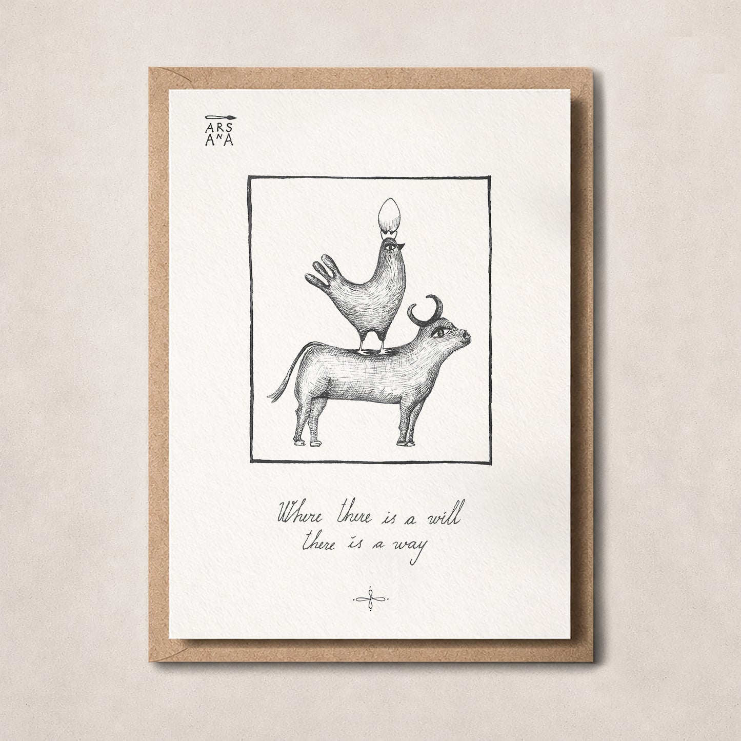 Encouragement & Friendship Postcard, Where There Is a Will There Is a Way, A6, with Envelope