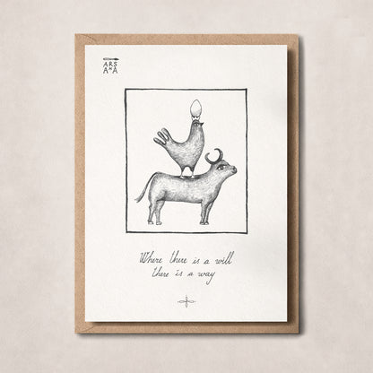 Encouragement & Friendship Postcard, Where There Is a Will There Is a Way, A6, with Envelope