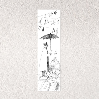 Dracula at Cemetery Bookmark, Illustrated Literary Gift for Book Lovers