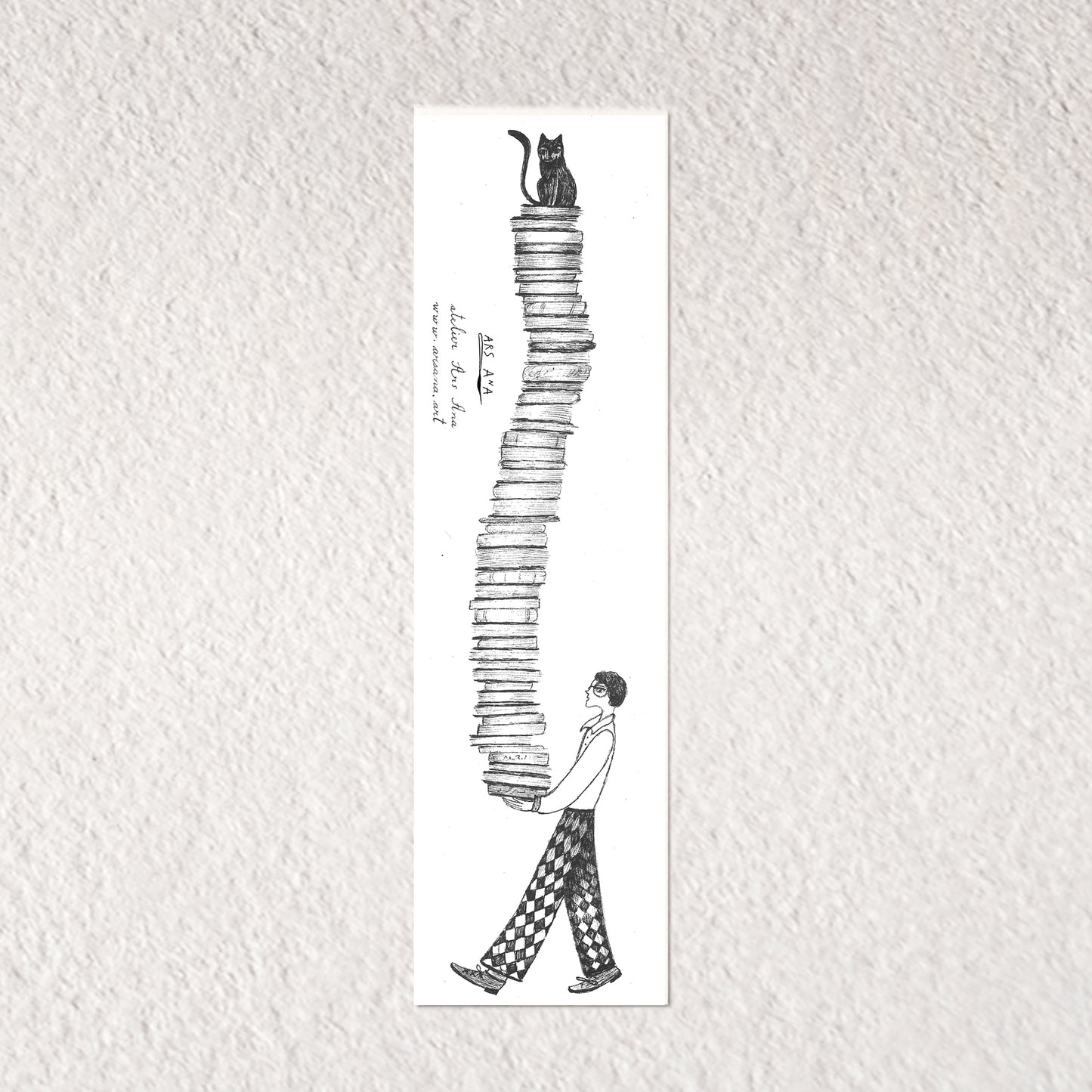 Librarian Bookmark, Illustrated Literary Gift for Book Lovers
