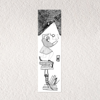 Crocodile Bookmark, Illustrated Literary Gift for Book Lovers