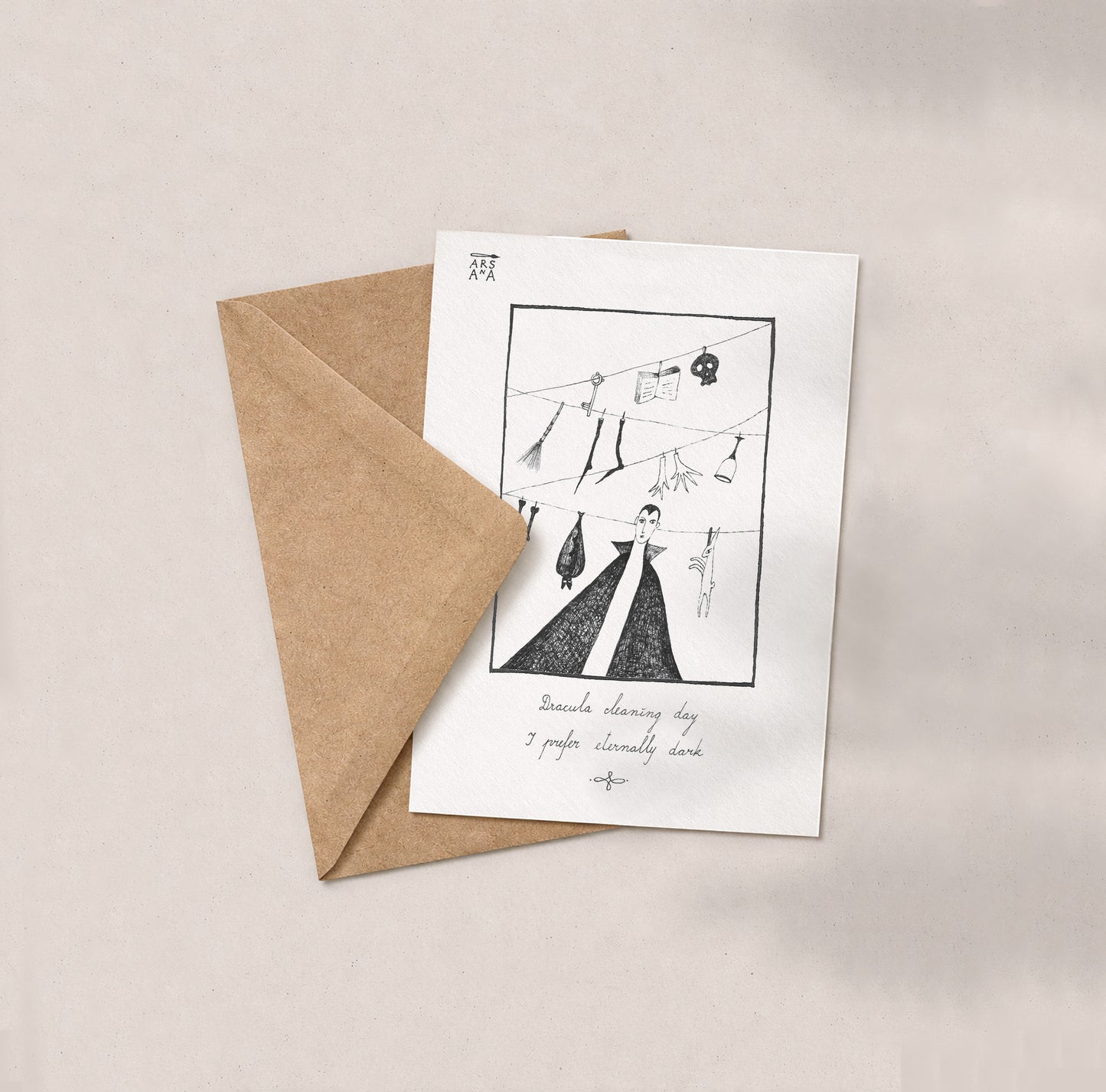 Dracula cleaning day, I prefer eternally dark, A6 with Recycled Envelope