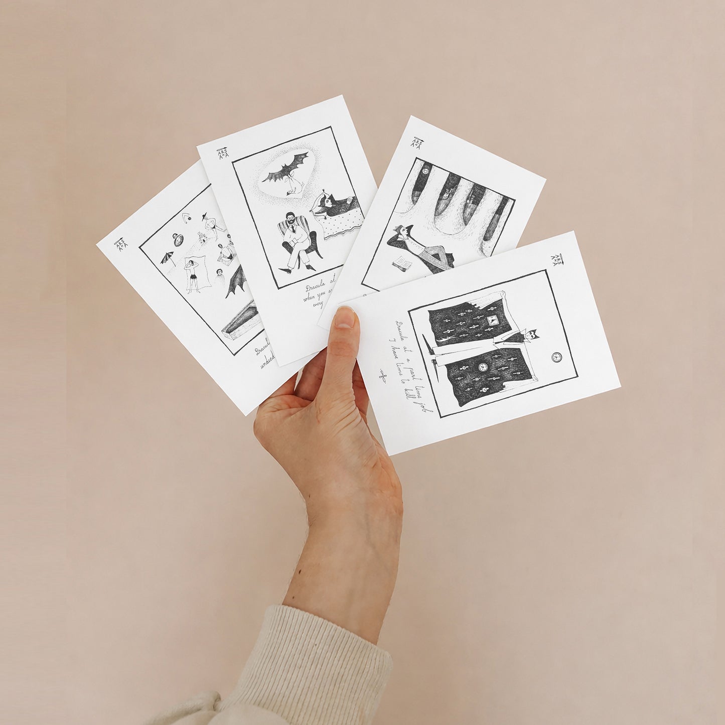 Dracula on a romantic date, Bloody Mary, chef, A6 with Recycled Envelope