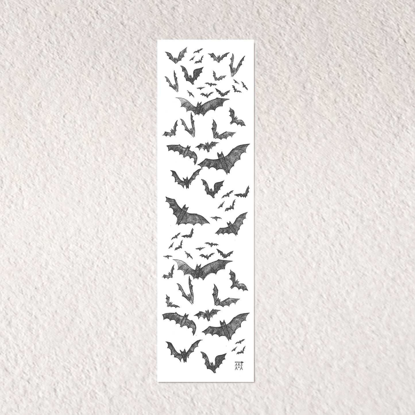 Dracula at Cemetery Bookmark, Illustrated Literary Gift for Book Lovers