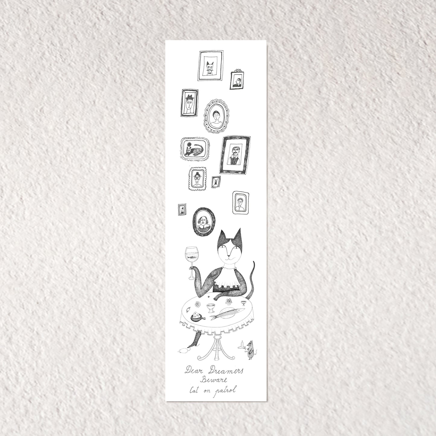 Cat Bookmark, Illustrated Literary Gift for Book Lovers