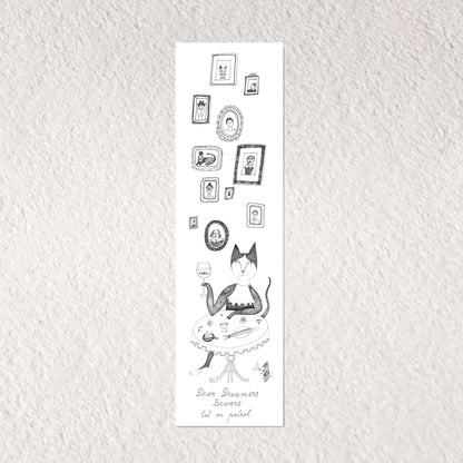Cat Bookmark, Illustrated Literary Gift for Book Lovers