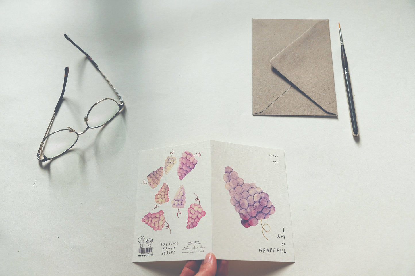 I Am Grapeful, A6, with Envelope