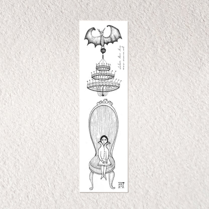 Gothic Bookmark, Illustrated Literary Gift for Book Lovers