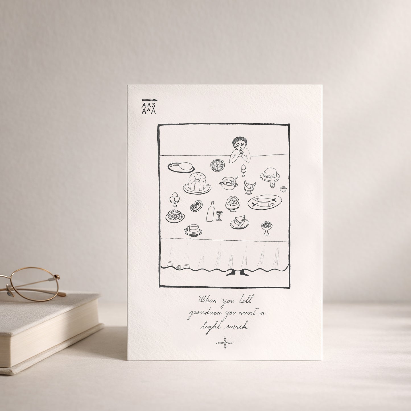 Funny & Family Postcard, Grandma’s Light Snack, A6, with Envelope