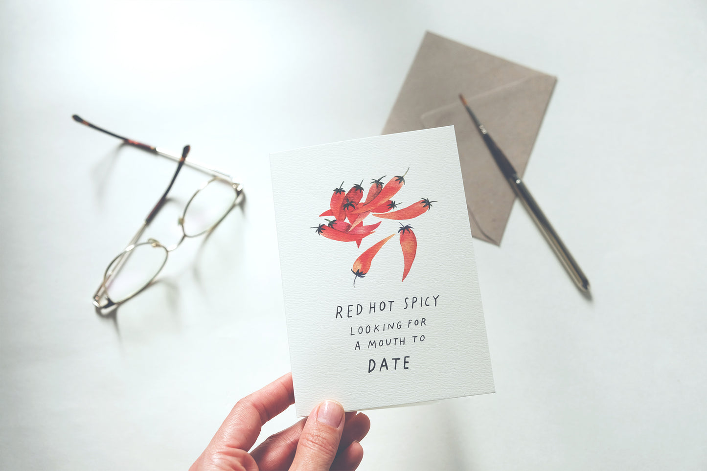 Red Hot and Looking for a Date, A6, with Envelope