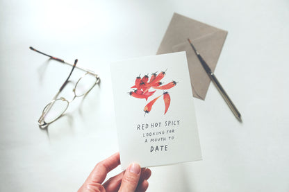 Red Hot and Looking for a Date, A6, with Envelope